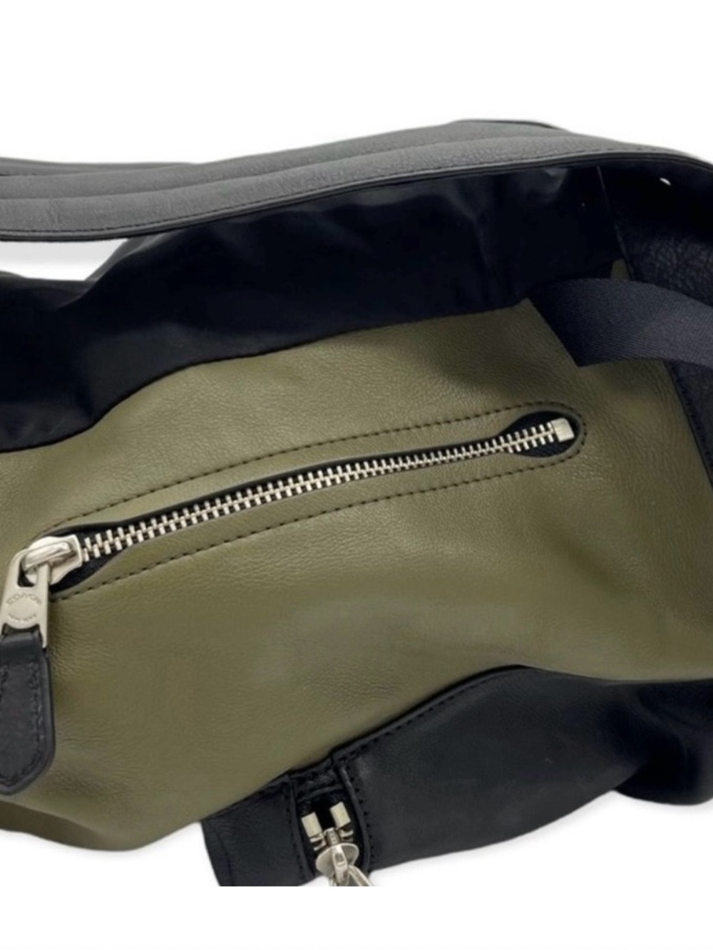Coach Green and Black Leather Backpack Rucksack - Picture 5 of 6